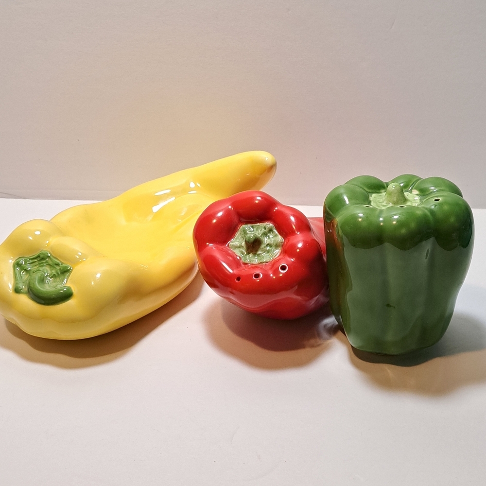 Vibrant Salt Pepper Shaker Set Spoon Rest Mexican